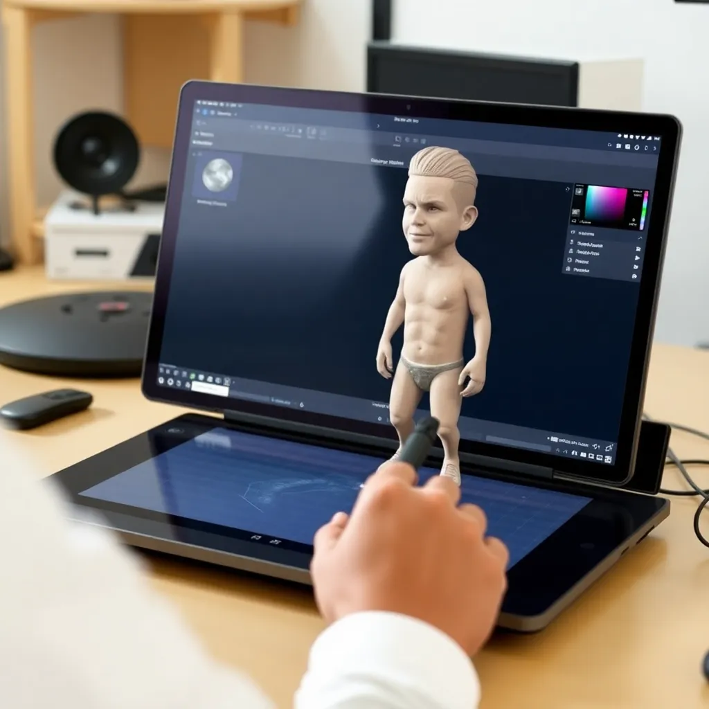 3D-Charaktermodellierung mit ZBrush auf einem grafischen Tablet