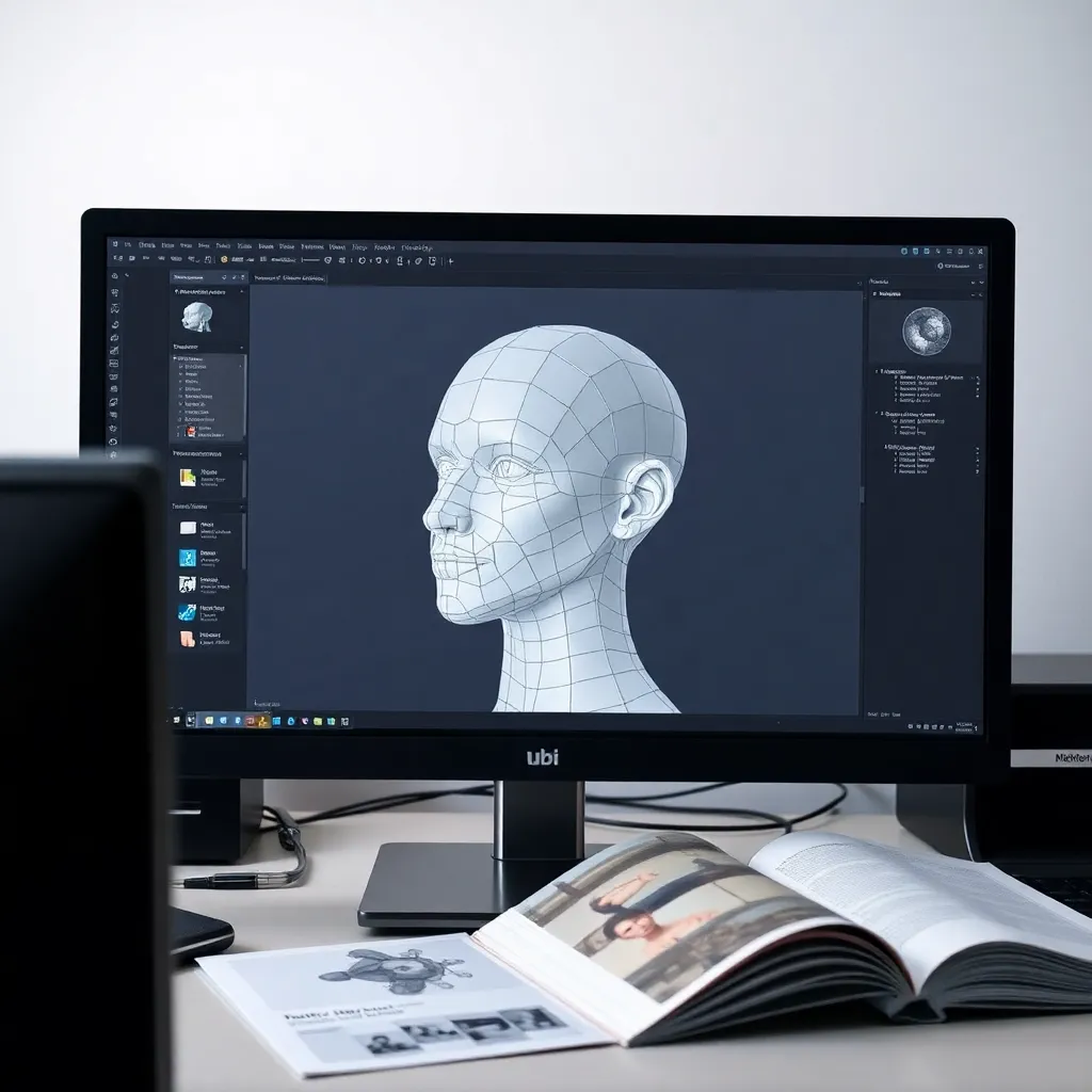 Animator arbeitet an einer Charakteranimation mit einem Motion-Capture-System