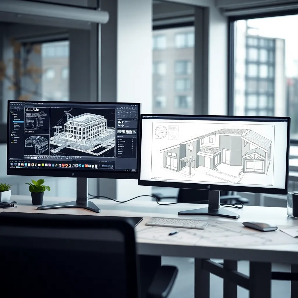 Architekturvisualisierung mit AutoCAD und 3ds Max in einem modernen Büro