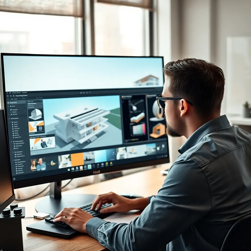 Architekturvisualisierung mit AutoCAD und 3ds Max in einem modernen Büro